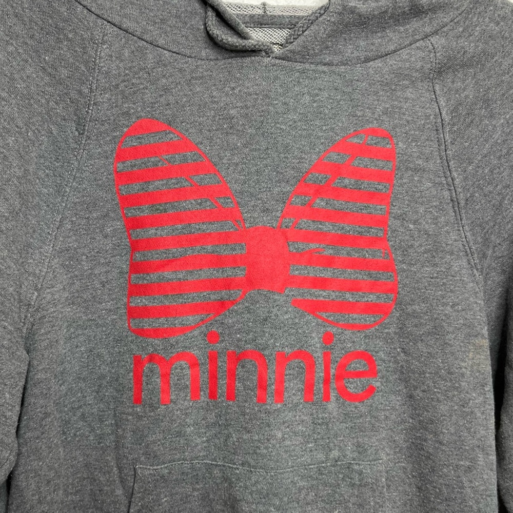 Disney Minnie Mouse Stripes Bow Hoodie Size Small - Picture 2 of 4